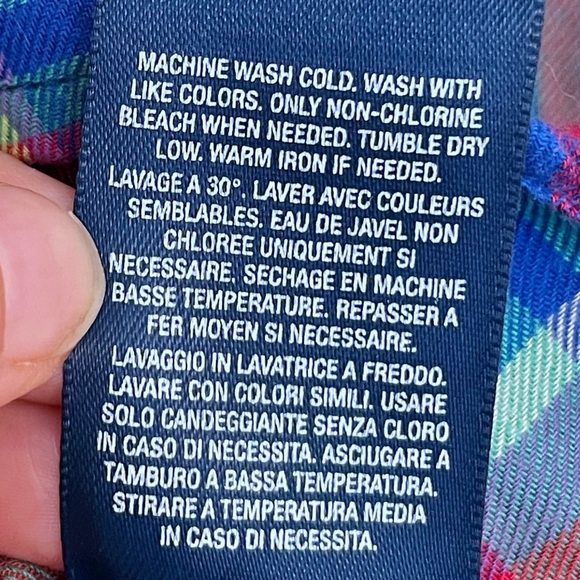 Ralph Lauren kids multicolour flannel long sleeve button shirt with ruffles - Picture 14 of 15